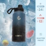 32 oz Sports Water Bottle With Straw,2 Lids, Stainless Steel Vacuum Insulated Water Bottles,Leakproof Lightweight, Keeps Cold and Hot, Great for Travel, Hiking, Biking, Running (Indigo Crush) - Image 4