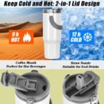 Tswofia 30 Oz Sublimation Tumblers Blank with Portable Handle, Stainless Steel Sublimation Cup with Straw Leakproof Flip, Individually Boxed (2 Pack) - Image 5