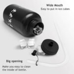 SolForis Hockey Water Bottles with Long Straw, Fit for Football Lacrosse Gym Sport, Plastic Squeezable Leakproof BPA Free, No Strange Smell, Easy to Clean, 1 Liter 32 oz (3 Straw Caps) (black) - Image 4