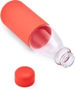 S'well Glass Original Water Bottle, 18oz, Radiant Coral, Borosilicate Glass Bottle With Protective Silicone Sleeve, Zero Plastic, Leakproof, BPA Free - Image 6