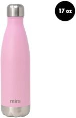 MIRA 17 Oz Stainless Steel Vacuum Insulated Water Bottle - Double Walled Cola Shape Thermos - 24 Hours Cold, 12 Hours Hot - Reusable Metal Water Bottle - Leak-Proof Sports Flask - Rose Pink - Image 3