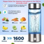 AQUSOFT Portable Alkaline Hydrogen Water Bottle with SPE PEM Technology | Type-C USB Rechargeable Hydrogen Rich Water in 3 Minutes | Borosilicate Glass Water Cup | 2-in-1 Usage Modes | 420ml - Image 4