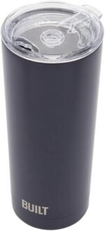 BUILT Double Walled Stainless Steel Tumbler Set with Replacement Lid, 2 Reusable Tritan Wire Straw Cleaning Brush in Gift Box, 20-ounces, Inkwell - Image 5