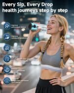 Hydrogen Water Bottle - 5000 PPB in 8 Minutes, Cyclic Mode for 8 Hours, Self Clean, Aluminum & Glass, 360ml Capacity, for Travel, Sports, Office, Home (CyanBlue, 12Oz) - Image 3