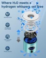 Hydrogen Water Bottle - 5000 PPB in 8 Minutes, Cyclic Mode for 8 Hours, Self Clean, Aluminum & Glass, 360ml Capacity, for Travel, Sports, Office, Home (CyanBlue, 12Oz) - Image 4