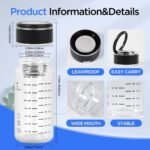 2 Pack 16oz/500ml Glass Shaker Bottle with Lid Handle, Glass Water Bottle, Wide Mouth Sport Nutrition Bottle Measuring Marks (ml/oz), for Protein Mixing, Juices, Iced Tea,Milk,Coffee,Juice Jars - Image 3