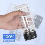 2 Pack 16oz/500ml Glass Shaker Bottle with Lid Handle, Glass Water Bottle, Wide Mouth Sport Nutrition Bottle Measuring Marks (ml/oz), for Protein Mixing, Juices, Iced Tea,Milk,Coffee,Juice Jars - Image 4