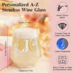 SIPBYSOP Personalized Stemless Wine Glass – Initial Engraved Customized Gift Monogrammed A-Z，19 OZ, Christmas Anniversary Birthday Gifts for Women - Image 4