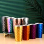 BOOTLION 10oz Stainless Steel Cup Set, 2Pcs Double Wall Metal Cup，Vacuum Stackable Insulated Portable Drinking Tumblers Unbreakable Glasses，for Home Outdoor Restaurant(Silver) - Image 3