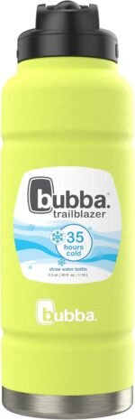 bubba Trailblazer Insulated Stainless Steel Water Bottle with Straw Lid, 40oz, Limelight Powder Coat - Image 4