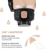 GRANDTIES Sports Tritan Plastic Water Bottle with Straw, Removable – Leakproof BPA Free Dishwasher Safe Travel Water Bottle with Strap for Gym, Outdoor, Fitness (Peach Creme, 28oz (800mL)) - Image 4