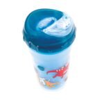 Nuby No Spill Insulated Transition Cup with Soft Rim Spout | 9 oz/ 270 ml | 2 pack: Aqua Animals & White Shapes or Blue Dinosaurs & Yellow Monsters | 18 months + - Image 6