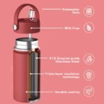 OISIZ Kids Water Bottle with Straw Lid 10oz, Vacuum Insulated 316 Stainless Steel Water Bottles for Kids for School, Leakproof Water Bottle, BPA Free and Keep Cold for 24 Hours - Image 3