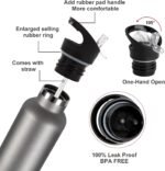 Neihepal 24oz Insulated Water Bottles Bulk 8 Pack,Stainless Steel Double Wall Sport Bottle with Straw Lid,Reusable Metal Cup with Hand Cap for School,Cyclists,Hikers,Gift(Cold Grey,8 Count) - Image 5