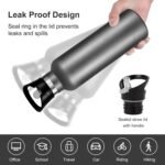 Neihepal 24oz Insulated Water Bottles Bulk 8 Pack,Stainless Steel Double Wall Sport Bottle with Straw Lid,Reusable Metal Cup with Hand Cap for School,Cyclists,Hikers,Gift(Cold Grey,8 Count) - Image 6