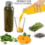 Brieftons 18 Oz Clear Borosilicate Glass Water Bottles With Caps, 6 Pack, Heat Resistant, Slim, Easy to Store, Reusable Drinking Bottle, Sauce Jar, Juice Beverage Container, With Leakproof Lids - Image 4