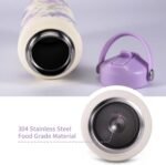 Goetland Flowers Water Bottle Beverage Bottle with Straw Lid 32 oz Stainless Steel Wide Mouth Vacuum Insulated Cute UV Printing Leak Proof For Women Girls Kids Mauve - Image 6