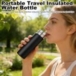 Mini Water Bottle, 150 ml /5 oz Mini Vacuum Insulated Water Bottle Small Stainless Steel Water Bottle for Hot and Cold Drinks, Coffee Cup Pocket Bottle Slim Bottle Reusable (Black) - Image 9