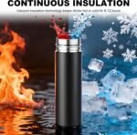 Mini Water Bottle, 150 ml /5 oz Mini Vacuum Insulated Water Bottle Small Stainless Steel Water Bottle for Hot and Cold Drinks, Coffee Cup Pocket Bottle Slim Bottle Reusable (Black) - Image 10