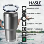 HASLE OUTFITTERS 30oz Stainless Steel Tumbler, Double Wall Vacuum Insulated Travel Mug Tumbler, Durable Insulated Coffee Mug, Gift Box Set (Grey, 1) - Image 3