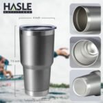 HASLE OUTFITTERS 30oz Stainless Steel Tumbler, Double Wall Vacuum Insulated Travel Mug Tumbler, Durable Insulated Coffee Mug, Gift Box Set (Grey, 1) - Image 4