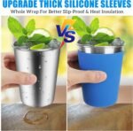 ShineMe Stainless Steel Kids Cups, 5pack with Spill Proof Lids, Straws & Silicone Sleeves, 12oz, BPA Free, Insulated, for Cold & Hot Drinks - Image 4