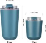 Puraville Insulated Tumblers with Lid, 10 oz Travel Coffee Mug Stainless Steel Vacuum Cup, Leak Proof Reusable Double Walled Coffee Tumbler for Iced and Hot Drinks, Peacock Blue - Image 3