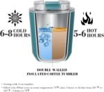 Puraville Insulated Tumblers with Lid, 10 oz Travel Coffee Mug Stainless Steel Vacuum Cup, Leak Proof Reusable Double Walled Coffee Tumbler for Iced and Hot Drinks, Peacock Blue - Image 4