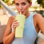 BrüMate Resa 25oz 100% Leakproof Travel Tumbler w/Handle & Straw | Flexible SoftSip Straw | Silicone Sleeve for Durability | Stainless Steel | Cup Holder & Travel Friendly Water Bottle (Dark Aura) - Image 5