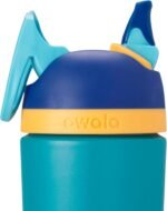 Owala Kids Flip Insulated Stainless-Steel Water Bottle with Straw and Locking Lid, 14-Ounce, Blue/Teal (Splishy Splashy) - Image 3