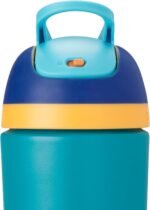 Owala Kids Flip Insulated Stainless-Steel Water Bottle with Straw and Locking Lid, 14-Ounce, Blue/Teal (Splishy Splashy) - Image 4