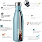 BJPKPK Stainless Steel Water Bottle 17Oz Double Wall Vacuum Insulated Bottle,Magnetite Turquoise - Image 3