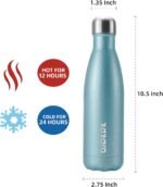 BJPKPK Stainless Steel Water Bottle 17Oz Double Wall Vacuum Insulated Bottle,Magnetite Turquoise - Image 4