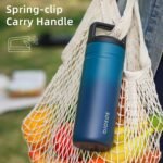 BJPKPK Insulated Water Bottle with 2 Lids,20 oz Double Wall Stainless Steel Vacuum Tumbler Travel Coffee Mug,Wide Mouth Thermal Cup,Dark Green - Image 3