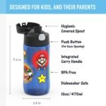 THERMOS FUNTAINER 16 Ounce Plastic Hydration Bottle with Spout, Mario - Image 3