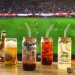 VITEVER 20 OZ Glass Cups with Bamboo Lids and Glass Straw - Beer Shaped Drinking Glasses Set, Iced Coffee Glasses, Cute Tumbler Cup, Aesthetic Coffee Bar Accessories, Gift - 2 Pack - Image 5