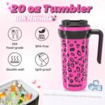 winiwo 20 oz Tumbler with Handle 2.0, Easy to Hold, Travel Coffee Mug with Screw Lid, Spill-proof, Insulated Cups, Built-in Up Down Flip, Fit Most Car Cup Holders, Commute, School, Home, Office - Image 3