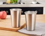 16 Ounce Stainless Steel Stackable Tumblers - 5 Pack Reusable Steel Cups for Travel & Outdoors - Image 3