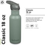 Klean Kanteen 18 oz Classic Water Bottle with Flip Seal Sport Cap & Straw - 100% Leakproof Spout & Cap - Durable, BPA-Free & Stainless Steel Material - Easy-Sip Water Bottle - Sea Spray - Image 3