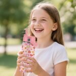 Heart Gifts for Kids - 16 Oz Kids Water Bottle with Straw Lid, Stainless Steel Insulated Tumbler, Leak Proof, BPA-Free, for Girls, School, Travel - Heart Pattern Children Birthday Gifts Cups(1pc) - Image 3