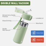 5oz Small Water Bottles with Straw, Mini Water Bottle with One-Hand Open Design, Leak-Proof Locking Lid for Hot&Cold Drinks, Small Travel Water Bottle - 100% Leakproof for School, Travel...(Mint) - Image 4