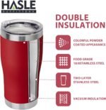 HASLE OUTFITTERS 20 oz Tumbler Bulk, Stainless Steel Tumblers with Lid, Vacuum Insulated Tumbler, Double Wall Powder Coated Cup, coffee mugs, Wine Red, 1 Pack - Image 3