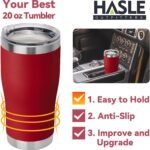 HASLE OUTFITTERS 20 oz Tumbler Bulk, Stainless Steel Tumblers with Lid, Vacuum Insulated Tumbler, Double Wall Powder Coated Cup, coffee mugs, Wine Red, 1 Pack - Image 4
