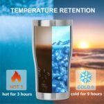 DOMICARE 20oz Tumbler with Lid Stainless Steel Tumblers Bulk, Double Wall Vacuum Insulated Coffee Travel Mug, 1 Count (Pack of 1) Stainless Steel - Image 4