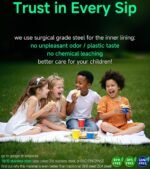 MYFOREST 14oz/400ml Insulated Kids Water Bottle, Odor-Free Surgical Grade Liner, Dishwasher-Safe, Name Spot, Soft Sipper, Gift for Astrophile (Black Space) - Image 4