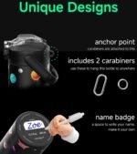 MYFOREST 14oz/400ml Insulated Kids Water Bottle, Odor-Free Surgical Grade Liner, Dishwasher-Safe, Name Spot, Soft Sipper, Gift for Astrophile (Black Space) - Image 5