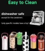 MYFOREST 14oz/400ml Insulated Kids Water Bottle, Odor-Free Surgical Grade Liner, Dishwasher-Safe, Name Spot, Soft Sipper, Gift for Astrophile (Black Space) - Image 7