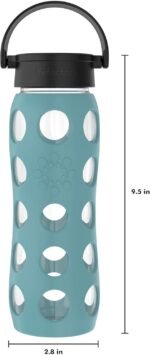 Lifefactory 22-Ounce Glass Water Bottle with Classic Cap and Protective Silicone Sleeve, Aqua Teal - Image 6