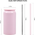 6 Pack 16 Oz Sublimation Tumblers Blanks with Cup Lid and Atraw,Stainless Steel Double Wall Insulated Cups Blank for Craft DIY…(Colorful) - Image 4