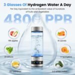 Aothey Hydrogen Water Bottle - Upgraded 1600ppb Portable Hydrogen Water Ionizer Machine, Rechargeable Gift Health Cup for Home, Office (Silver) - Image 4